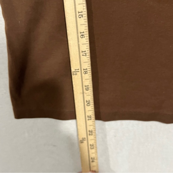 Talbots Women Brown Top  3/4 Sleeve Casual Size Pima Cotton 1X - Picture 4 of 7